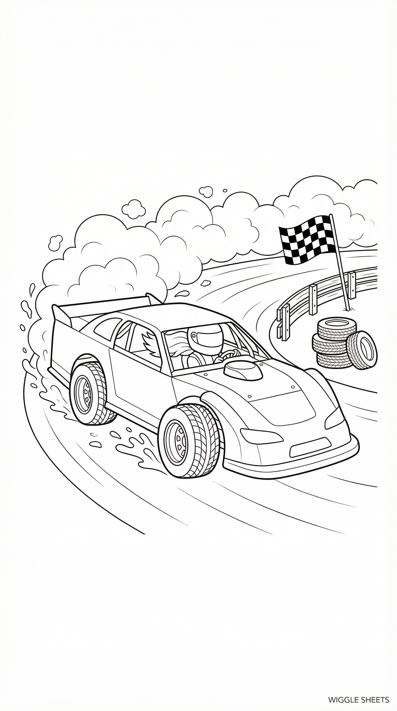 Dirt Race Car Coloring Page